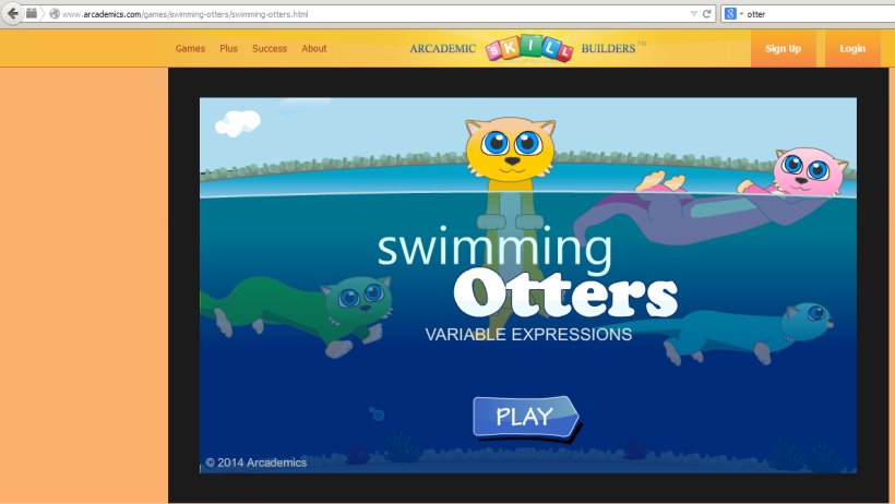 Screenshot of Swimming Otters game