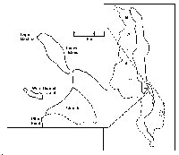 Map showing study area at south end of Lake Malawi, West Thumbi Island being just offshore from Chembe village, with Otter Point to the south and Domwe Island to the north; Cape MacLear is at the north end of Domwe Island