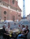 Enjoying a meal outside the Duomo (cathedral)