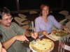 Nuno Pedroso and Laura Bonesi - and an enormous pizza!